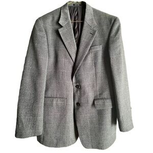 Lauren Ralph Lauren Lambs Wool Herringbone Sports Jacket Blazer Blue Plaid 42R